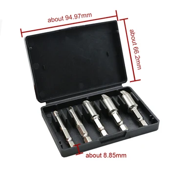 

5pcs Screw Extractor Remover Drill Set 1/4 Hex Shank Case Easy Taking Out DC112