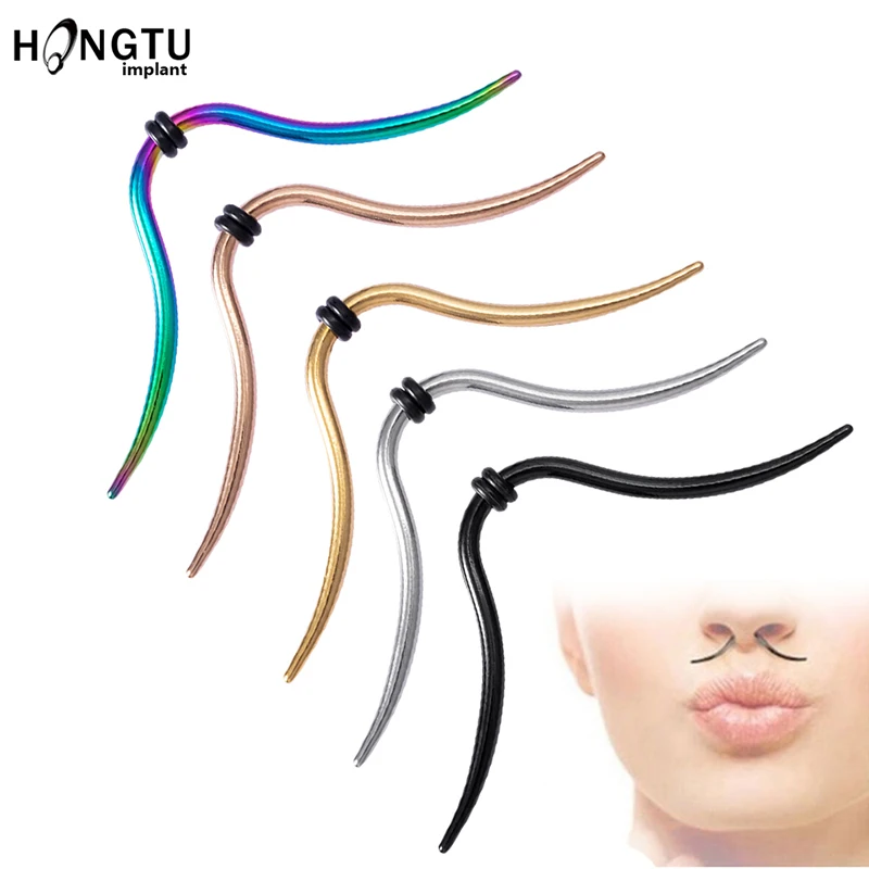 

16G Moustache Nose Rings Studs Beard Nose Piercing Septum Cute Surgical Steel Septum Clicker Women Piercing Jewelry In Body