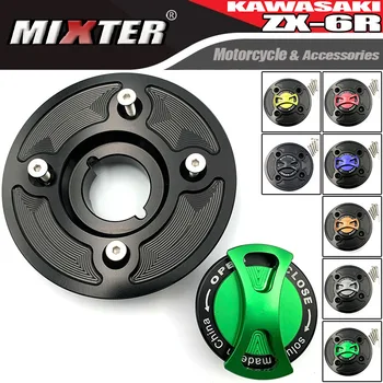 

Motorcycle Gas Fuel Tank Cap Quick Release Cover Decorative Guard For KAWASAKI NINJA ZX-6R 2017-2019 ZX6R '17-'19 NINJA650 17-19