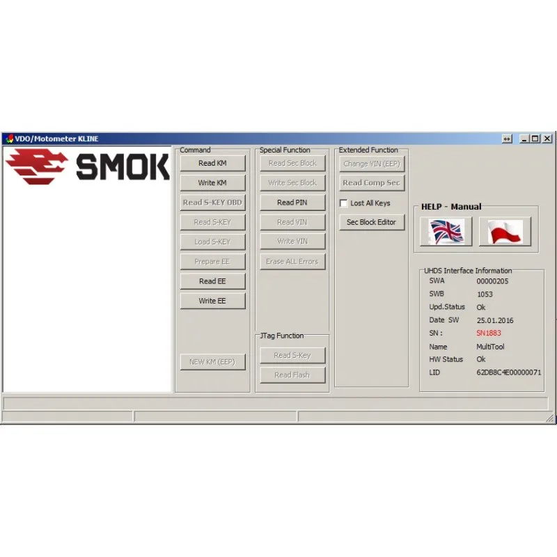 SMOK программатор SMOK Мультитул UHDS для V-W полный инструменты(V-WP4A) с Immo+ коррекция одометра+ ЭБУ+ Ключевые ПРОГРАММАТОРЫ