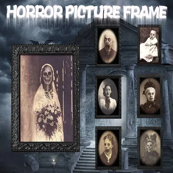 

Horror Picture Frame, Lenticular 3D Changing Face Scary Portraits Haunted Spooky Hanging Picture, Decorative Wall Photo Frame
