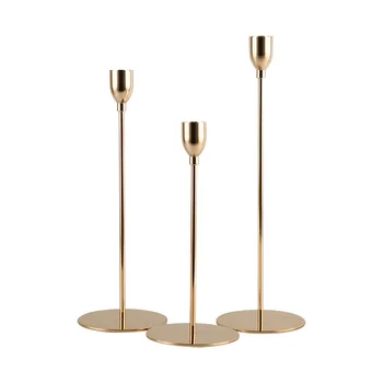 

Simple Gold Pillar Desktop Tall Candle Holders Living Room Table Rustic Wedding Candelabra Porta Velas Christmas Decor Ec50ll