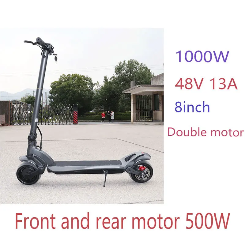 1000W 48V 13A 8inch 10 см толстых шин Электрический скутер 48 в мощный Бубль Мотер Patinete Electrico Adulto скутер литиевая батарея электрический скейтборд - Цвет: 1000W 48V 13A 8inch