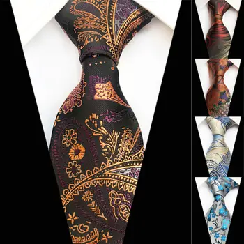 

Brand New 6 Styles Men's Silk Tie Set Jacquard Woven Necktie Set Narrow Wedding Business Paisley Flower Ties