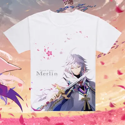 Футболка унисекс с надписью «High-Q Japan FGO Fate», футболка, футболка с аниме «Fate/GrandOrder Merlin», хлопковая Повседневная футболка, футболка - Цвет: 6