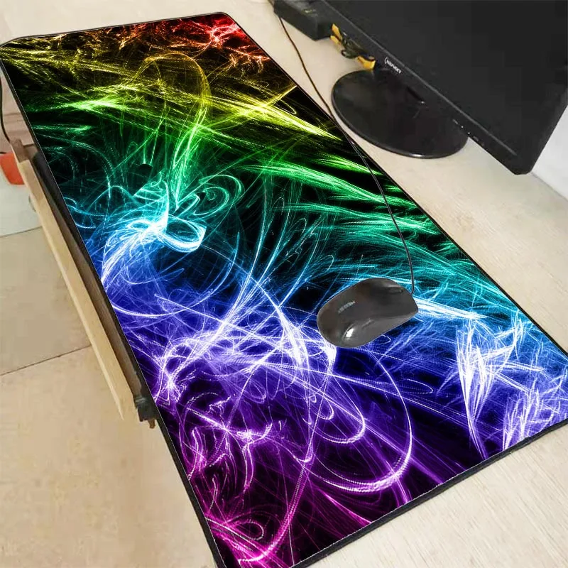  XGZ Abstract Cool Colorful Line Large Gaming Mouse Pad Rubber PC Computer Gamer Mousepad Desk Mat L