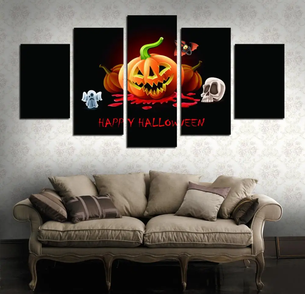 Творческий плакат на Хэллоуин тыква лампа Череп эльф 5 шт. настенное искусство