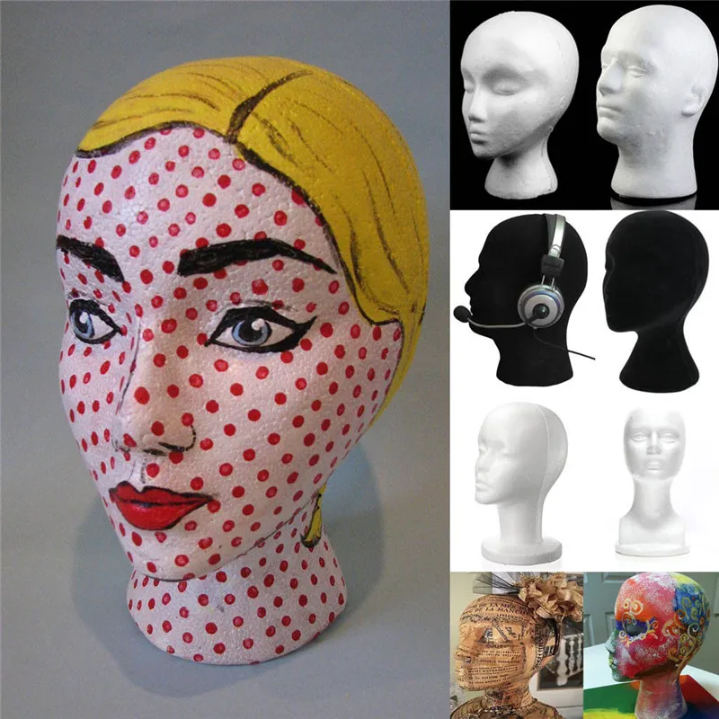 Female Mannequins Foam Mannequin Head Display Stand For Wig Glasses Hat