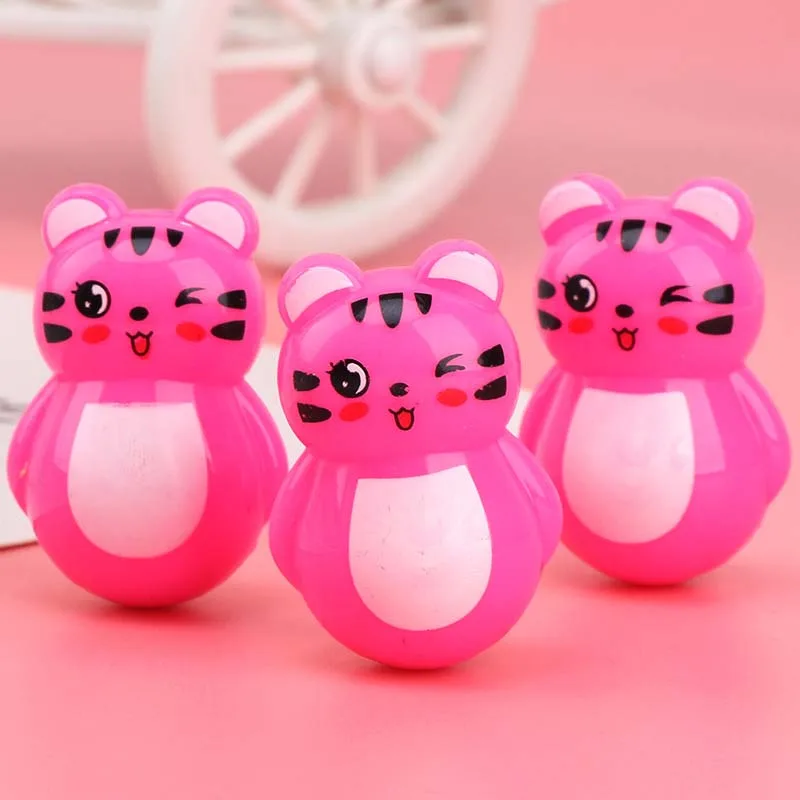 24 шт. волшебная игрушка мини-неваляшка Тигр лягушка медведь кошка Подарочная игрушка для детей Снова в школу милые забавные вечерние подарки на день рождения - Цвет: Pink Cat