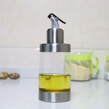 

350ml Stainless Steel Oil Bottle Kitchen Cooking Tool Vinegar Dispenser Leak-proof Spout Container