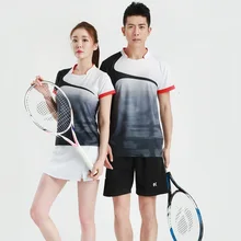 Для мужчин и женщин быстросохнущие дышащие рубашки Юбки для бадминтона женские спортивные футболки для настольного тенниса шорты для командной игры тренировочная спортивная одежда