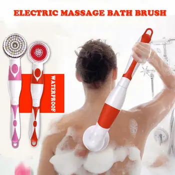 

4 in 1 Waterproof Long Handle Body Cleansing Massage Electric Shower Bath Brush