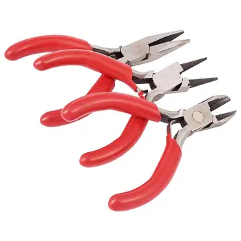 

Mini Flat/Round Nose Pliers Side Cutter Wire Cutting Jewelry Plier Tools Equipment Kit for DIY Jewellery Making Accessory Design
