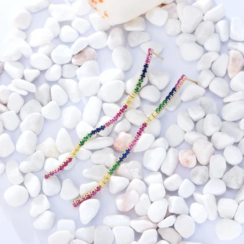 

Silvology 925 Sterling Silver Multicolor Zircon Earrings Luxurious Elegant Tassel Long Earrings 2019 Earrings for Women Jewelry