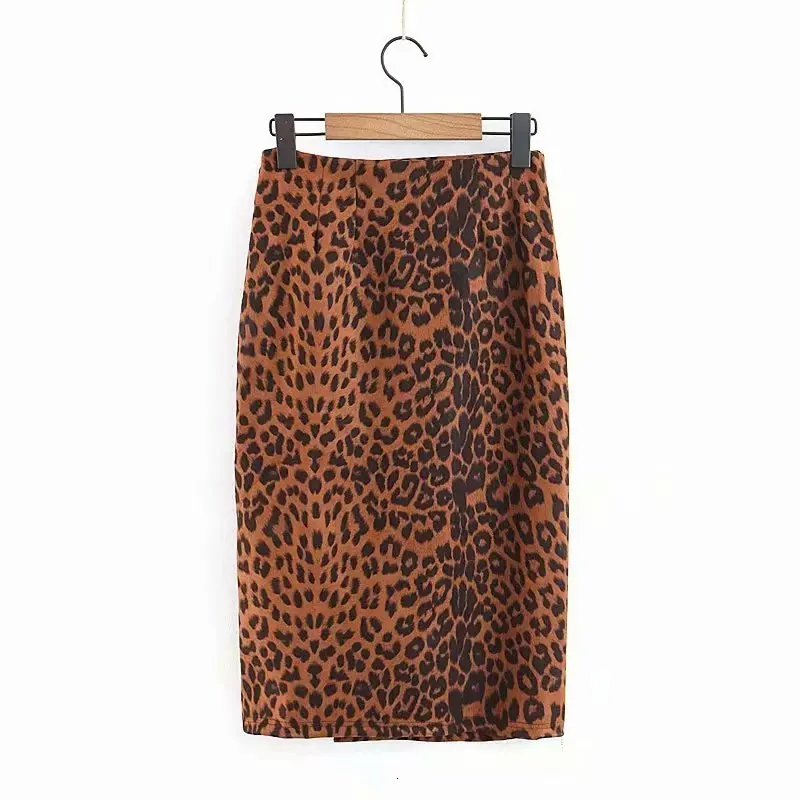 Юбки леопарда с разрезом спереди, женские сексуальные миди юбки с бантом на поясе, высокая талия, уличная одежда, Faldas Saia