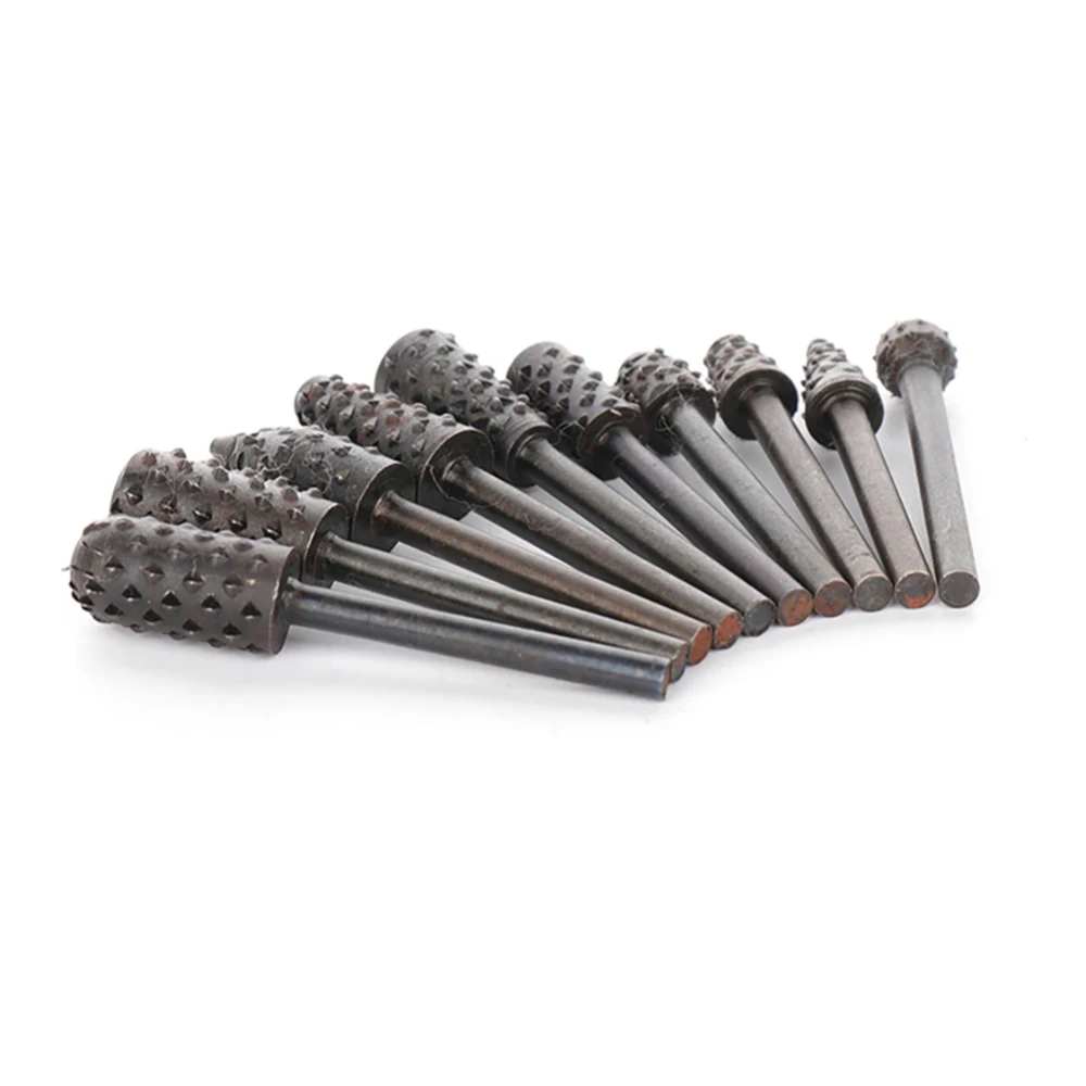

10Pcs 3.17mm Hss Rotary Files Burr Drill Rotary Rasp Burr Electric Grinder Tools Set Metal Plastic Wood Drill Grinder Drill Rasp