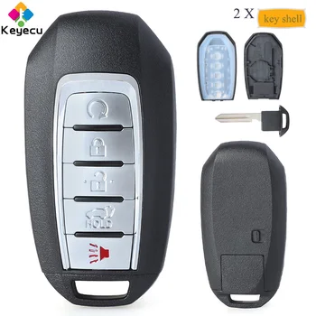 

KEYECU 2 Pieces/Lot Smart Remote Car Key Case Shell With 5 Buttons - FOB for Infiniti Q50 Q60 QX60 2019 2020, FCC ID: KR5TXN7