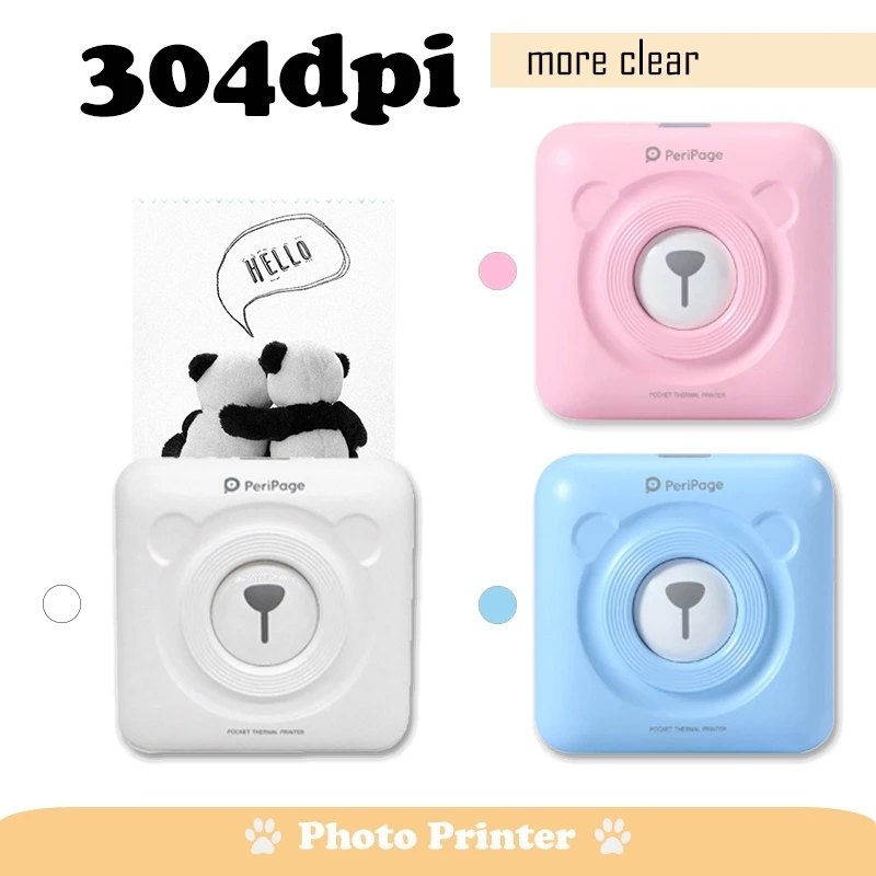 

High Resolution 304 DPI Pocket Photo Printer Mini Photo Bluetooth Printer For Mobile phone Android and iOS Gifts