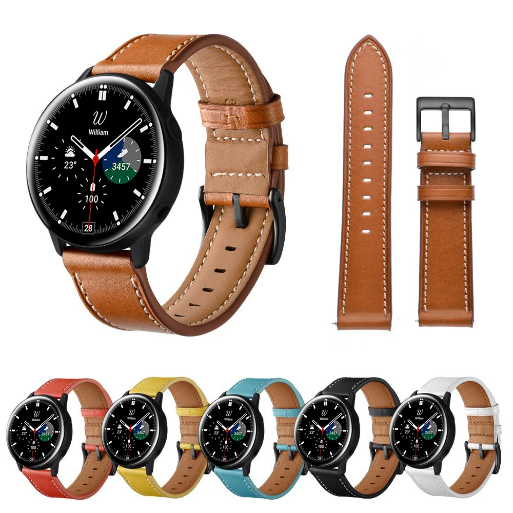 Genuine leather strap for samsung galaxy watch 4 classic 46mm 42mm
