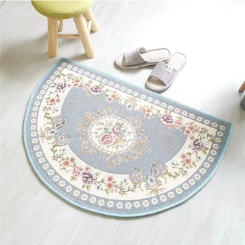 

European-Style Half Round Carpet Antislip Hallway Entrance Bathroom Doormat Oval Rug Rug Bedside Kitchen Floor Mat Home Decor