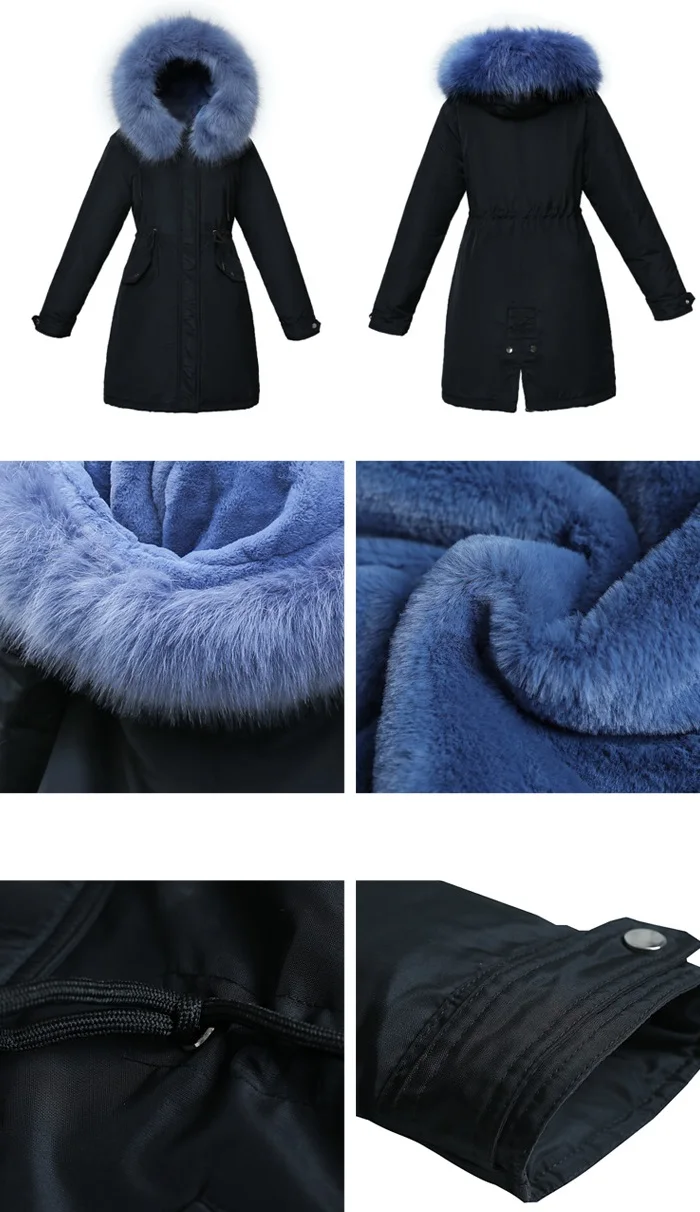 Winter Jacket Coat Women Large Fur Collar Hooded Down Cotton Jackets Plus Size Female Windproof Warm Parkas Outerwear 6XL FF1114