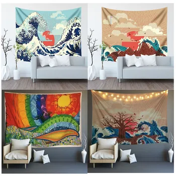 

Abstract Color Print Tapestry Hippie Wall Hanging Bohemian Wall Tapestry Mandala Wall Oil Painting Style Art Decor