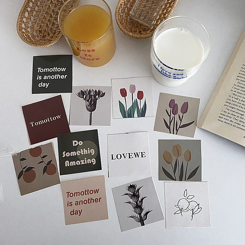 

Traceless Simplicity Tulip Decorative Sticker Mobile Phone case Laptop Notebook Flower Characters Seal Label Sticker Stationery