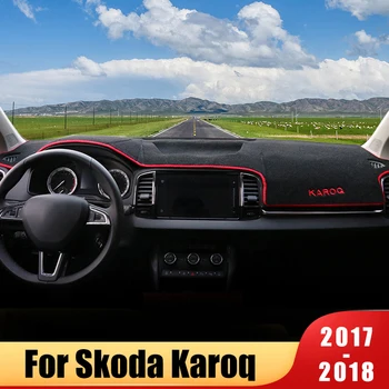 

Car Dashboard Avoid light Pad Instrument Platform Desk Cover Mats Carpets For Skoda Karoq 2017 2018 LHD Accessories