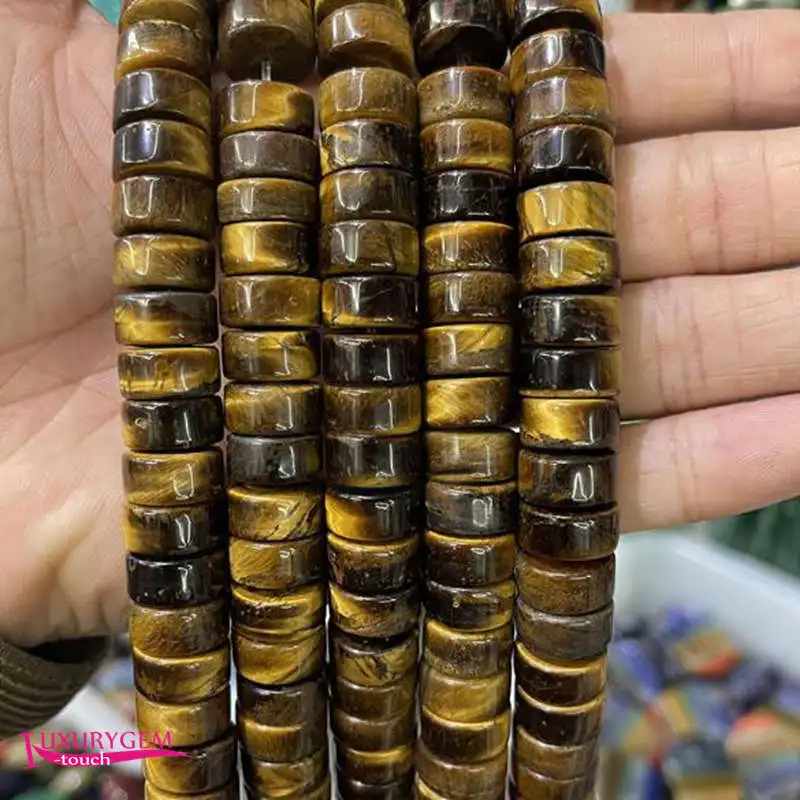 

Natural Yellow Tiger Eye Stone Loose Beads 6x12mm Smooth Spacer Shape DIY Jewelry Making Accessories 32Pcs a4340