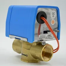 AC220V DN15(G 1/2 ') до DN25(G"-inch) двухсторонний электрический клапан латунный клапан для центрального кондиционирования воздуха