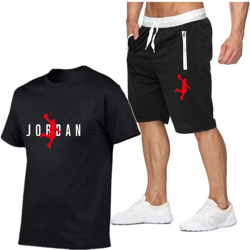 Новинка лета 2021 хлопковая Мужская футболка повседневные брюки jordan 23 летняя высокого качества спортивный