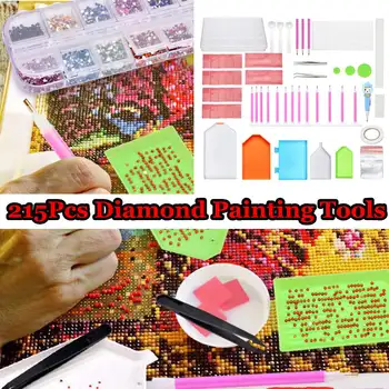

215Pcs Diamond Painting Tools 5D Diamond Painting Accessories Kits Cross Stitch Tool Sets Diamond Embroidery Box for DIY Craft