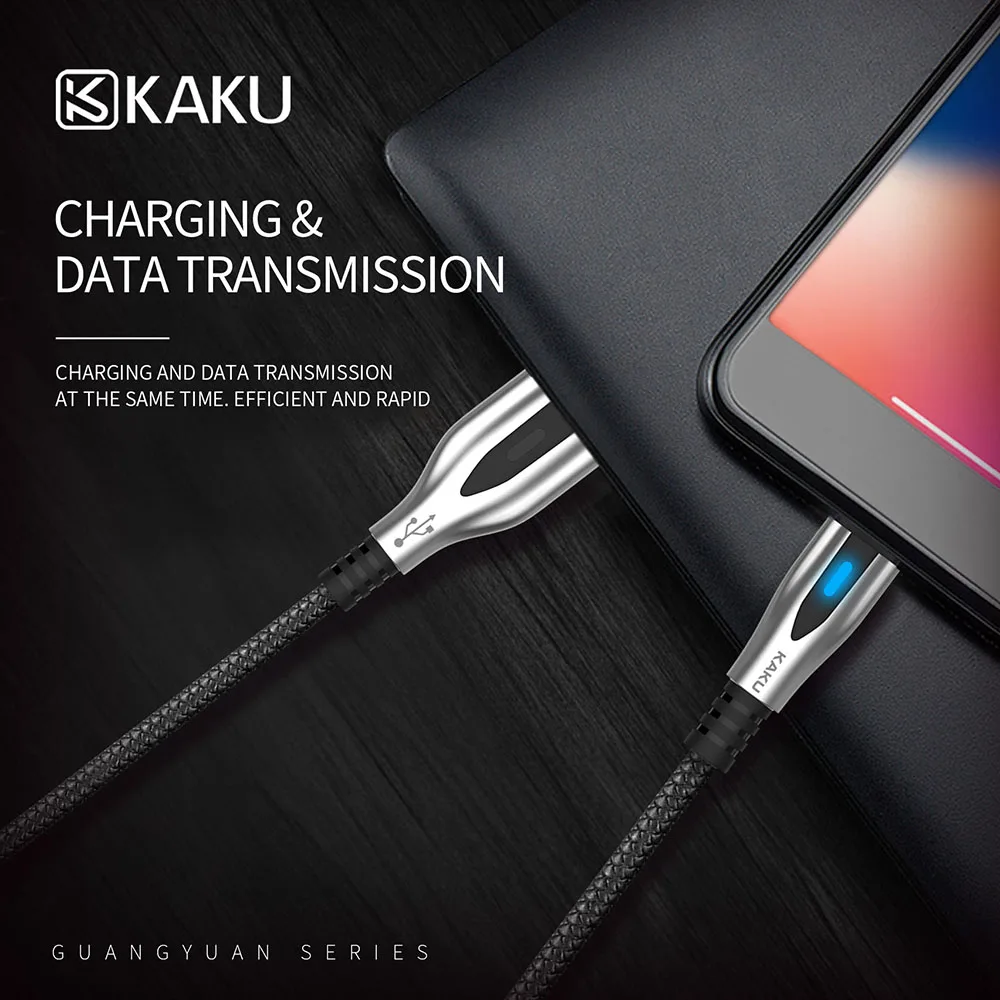 KAKU 3.2A быстро меняющийся светодиодный светильник micro кабель для зарядки данных
