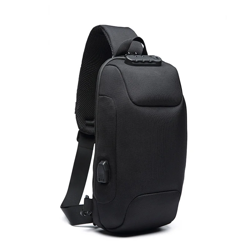 Anti Theft Sling Bag with USB Charging Port Lightweight Chest Crossbody Daypack Waterproof ALS88