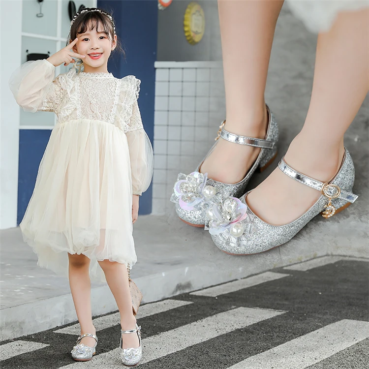 Ghemdilmn Chaussures de danse pour enfant Cristal Élastique Confortables Chaussures plates Chaussures de princesse Paillettes