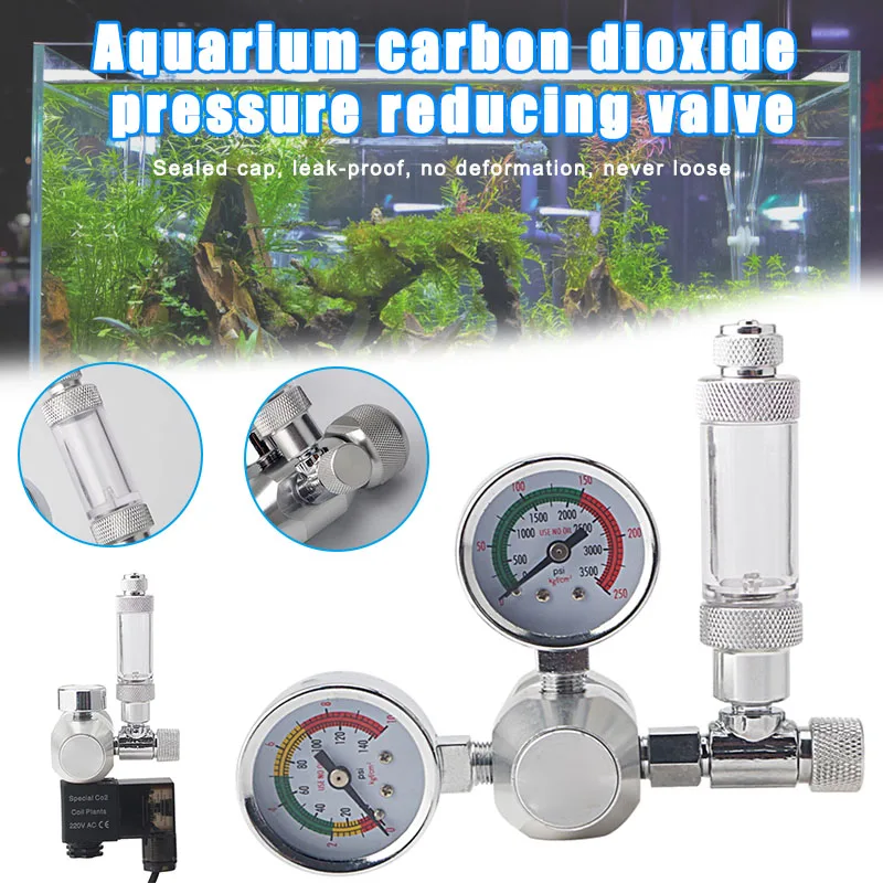 Co2 Aquarium Regulator Carbon Dioxide Reducing Valves Durable Safe for Fish Tank HUG-Deals