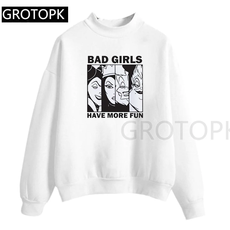 Осенние новые модные Злодеи Bad Girl имеют больше забавные толстовки с капюшонами женщин o-образным вырезом пуловер королева Толстовка женские рубашки