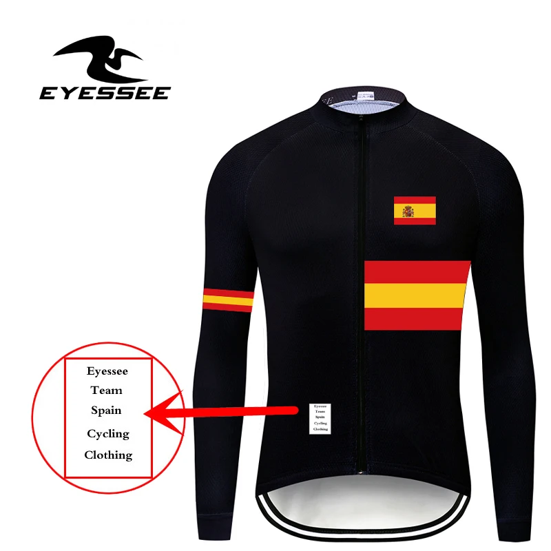 Eyessee Мужской комплект Джерси для велоспорта Pro Team зимний комплект для велоспорта термальный флис Испания велосипедная одежда Maillot Ropa Ciclismo