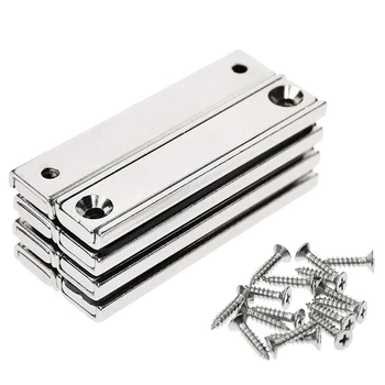 

8PCS Strong Neodymium Bar nets Rectangular Pot nets Long Strip net Countersunk Hole nets with Mounting Screws