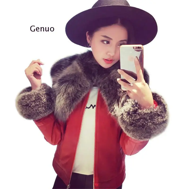 

Женская укороченная куртка из искусственного меха, с длинным рукавом