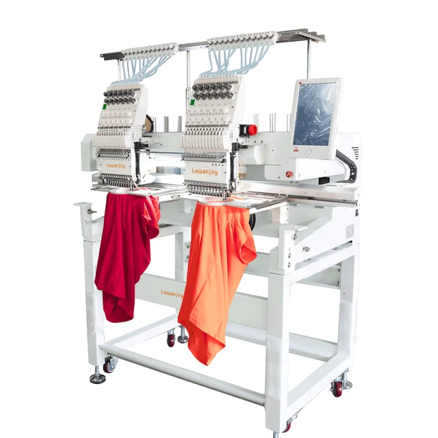 1200rpm Dahao Computer Flat 2 Heads Embroidery Machines For Sale
