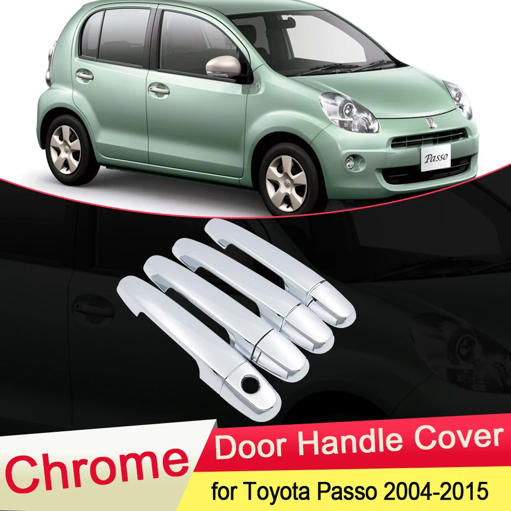 Хромированная дверная ручка для Toyota Passo M300 M600 2004 ~ 2015 Perodua MyVi Subaru Justy Обложка