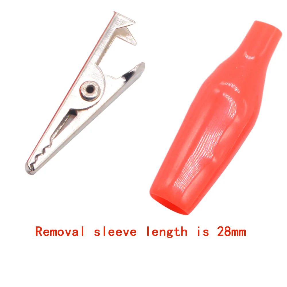 Alligator Clips 20Pcs 28MM Metal Alligator Clip Crocodile Electrical Clamp Testing Probe Meter Black Red with Plastic Boot Car Auto Battery
