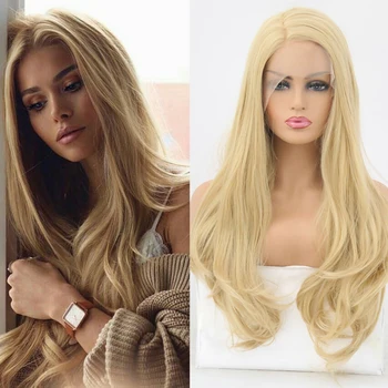 

Charisma Synthetic Lace Front Wigs Blonde Color With Side Part Wigs Heat Resistant Glueless For Women Blonde Wigs 180% Density