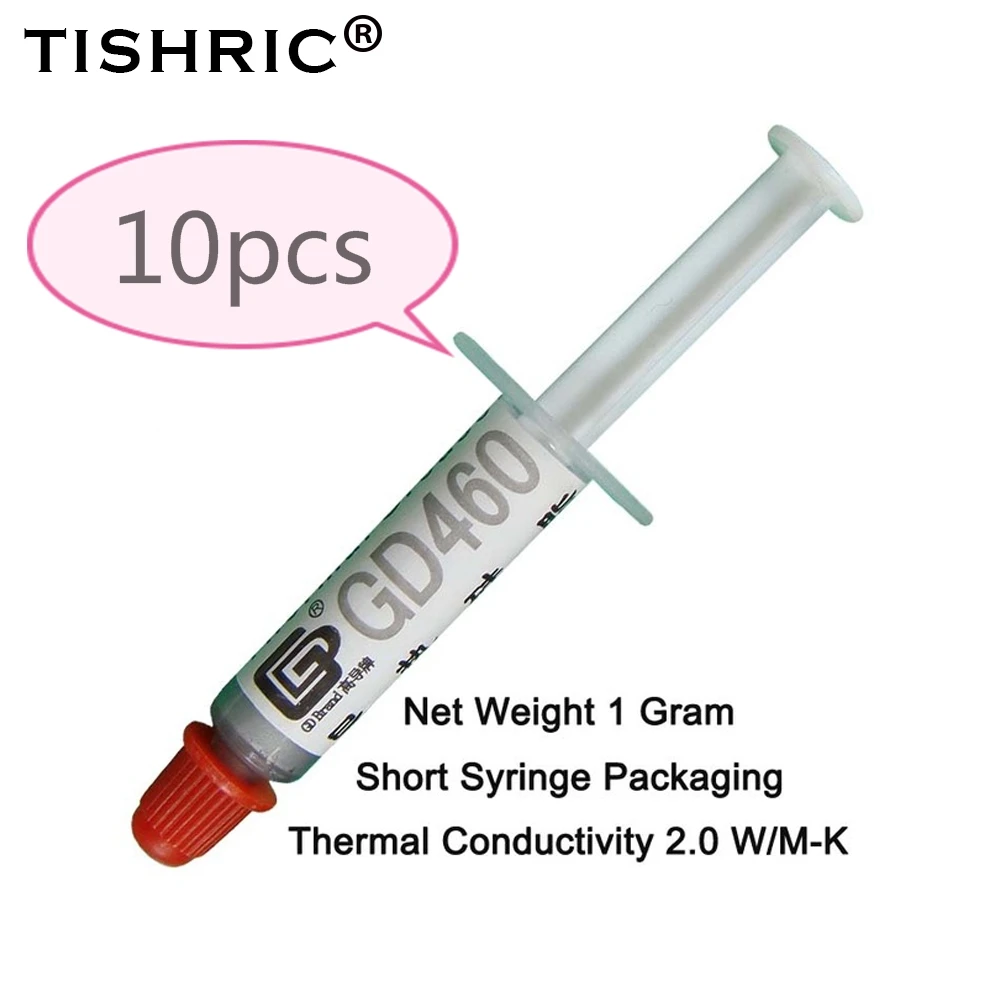 10pcs-1g-short Термопаста TISHRIC теплоотвод термоклеевой охладитель для ЦП радиатор теплоотвод Термопаста для процессоров паста термика - Цвет лезвия: 10pcs-1g-short