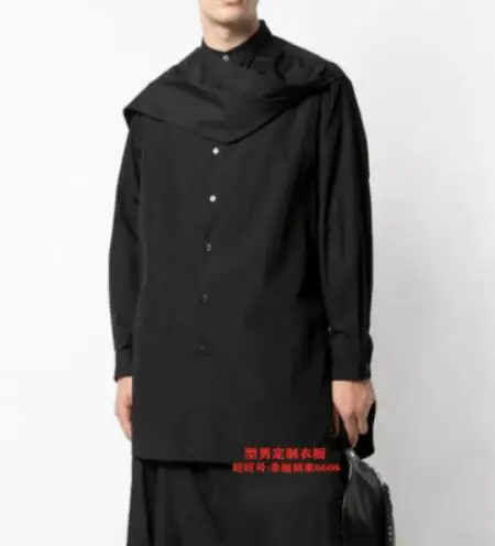 black S-5XL Горячая новинка Мужская одежда персональная Gd hairstylist Свободная Рубашка пользовательского размера плюс Повседневная рубашка спортивное пальто костюмы - Цвет: black