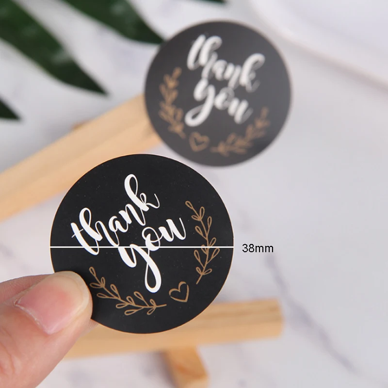 120pcs per pack 120pcs/100pcs/60pcs/pack Multiple Styles Round Tape Thank You Packaging Label Material Supplies Sealing Stickers - Цвет: 120pcs per pack