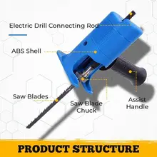 

110V Reciprocating Saw Adapter With 3 Saw Blades Electric Drill Modified To Electric Jig Saws Blades Saws Wood Cutting Tools