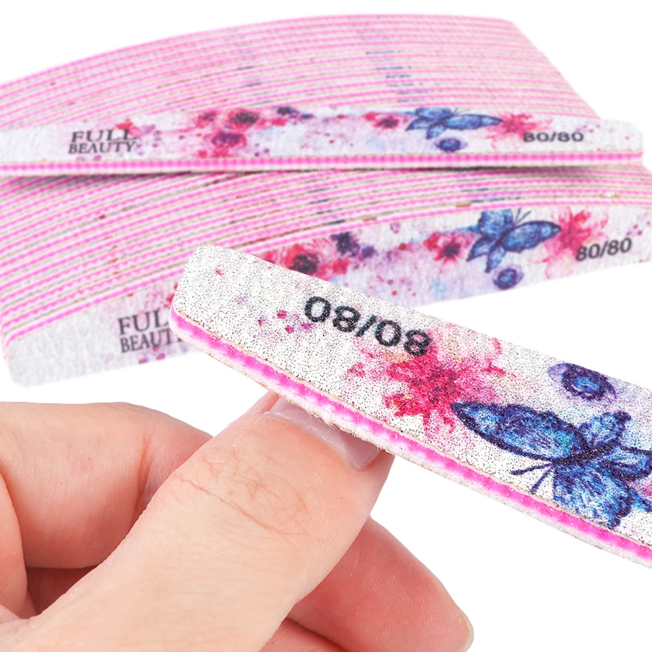 

6pcs/lot Professional Nail Files Half Moon Shaped Sanding Buffer Block For Pedicure Manicure Buffing Polish Beauty Tools SA2008