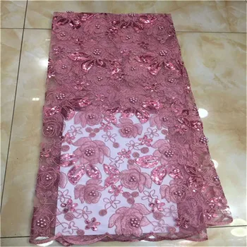 

Hot Sale Organza Lace Fabric Fabric beads green High Quality French Mesh Lace Fabrics with Sequins Lace Fabric for Party Dress